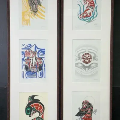 Pair of Framed Pacific Northwest Indigenous Art Prints