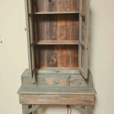 Rustic Blue Hutch By Local Designer, Robert Briones