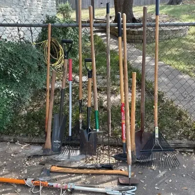 Yard Tools- Rakes, Pitch Forks, Shovels, Pick Axes, Machete and More 