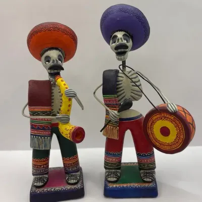 Día de los Muertos Polychrome Clay Musicians 