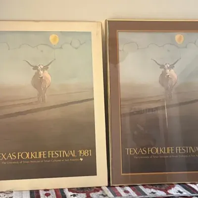1981 Texas Folklife Festival Posters (one framed, one unframed) 