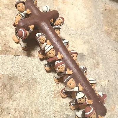 Hand Crafted Peruvian Clay Cross Art