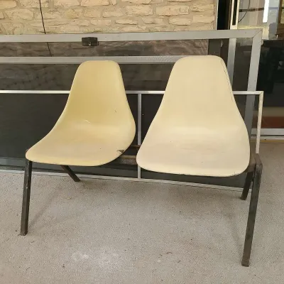 Vintage Bucket Seats on Metal Frame