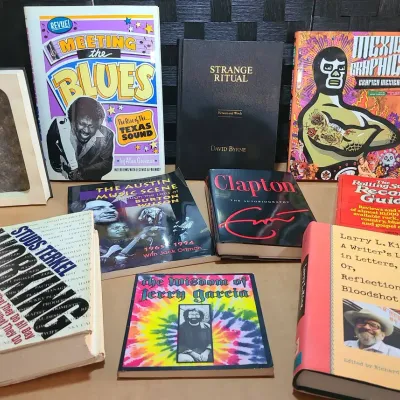 Books- Jerry Garcia, Clapton, David Byrne, Terkel, Blues, Mexican Graphics