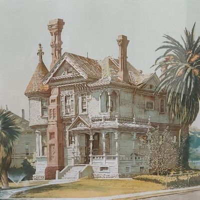 "FIGUEROA HOUSE" SIGNED LITHOGRAPH BY MERVIN CORNING