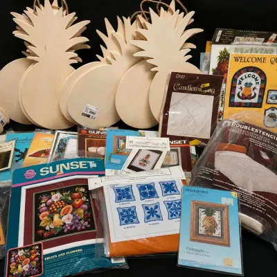 PINEAPPLE-THEMED EMBROIDERY SETS, KITS, AND CRAFTS