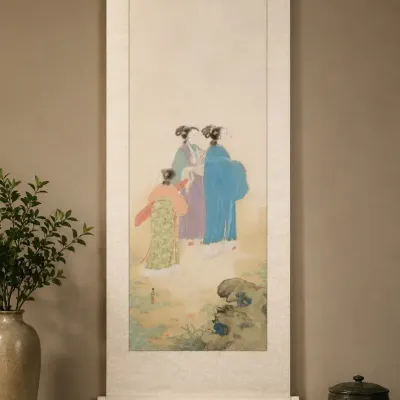 LARGE JAPANESE HANGING SCROLL