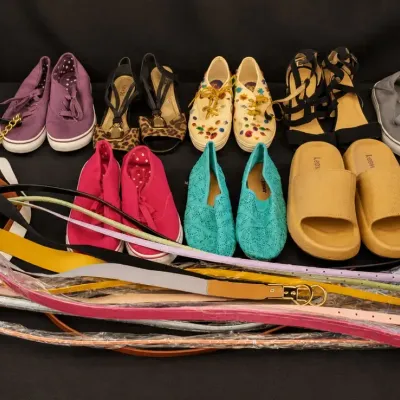 LADIES' SHOES AND BELTS (SIZE 5)