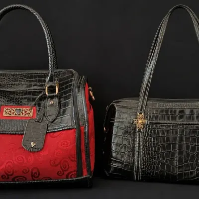 BRIGHTON VINTAGE COSMETIC TRAVEL BAG AND SHOULDER BAG 