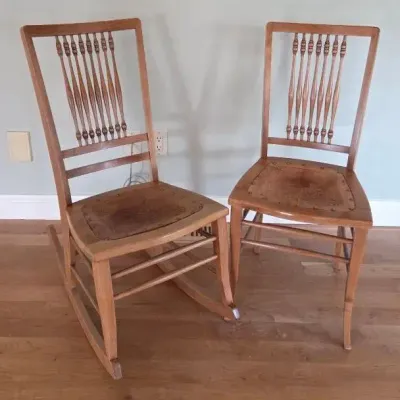 (2) Tooled Leather Chairs 