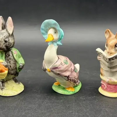 (3) Beatrix Potter Collectible Figures 