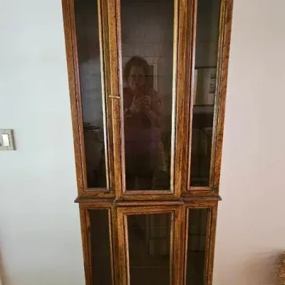 Wood and Glass Paned Curio