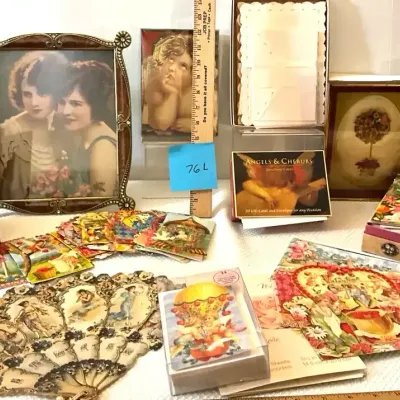 Victorian Style Note Cards, 2 Secret Book Boxes, Other Decor