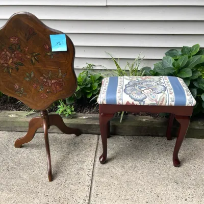 Vintage Tip Top Table And Bombay Company Stool