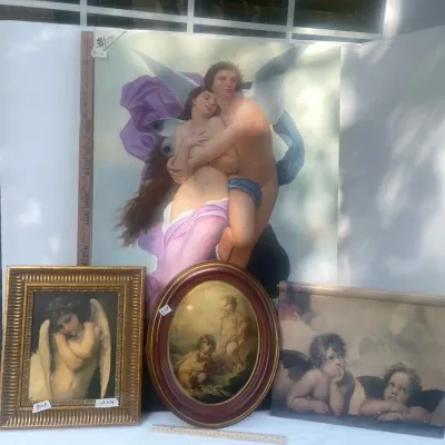 Large Print on Canvas Of Angels And 3 Smaller Prints