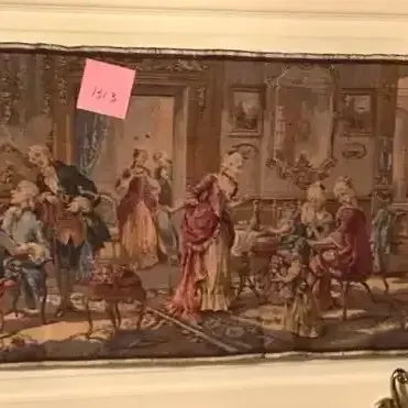 Vintage Tapestry Panel With A Colonial Scene