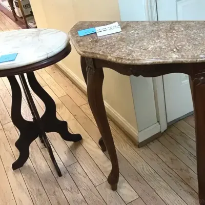 Marble Top Tables- Console/Hall Table And End Table