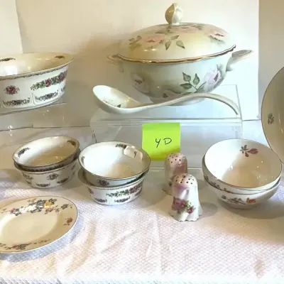 Floral China Pieces, Most Of It Hand Painted