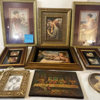 9 Reproduction Romantic Prints In Nice Frames