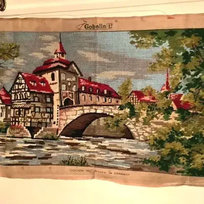 Handmade Needlepoint-European Scene
