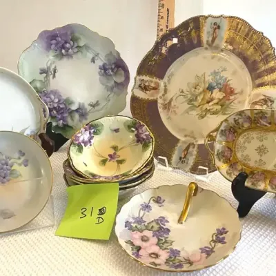 Hand Painted China, Mostly Purple/Lavender 
