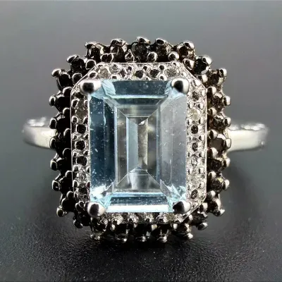 Aquamarine Sterling Silver Ring