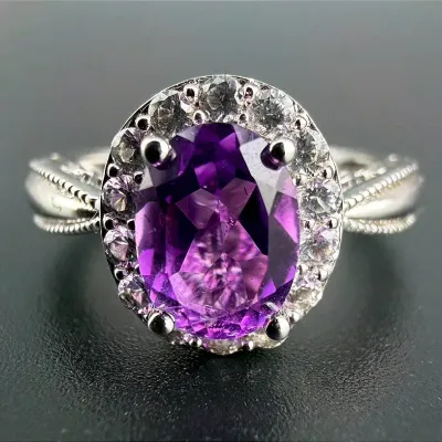Amethyst Sterling Silver Ring 
