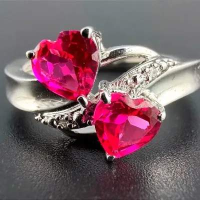 Pink Sapphire Sterling Silver Ring