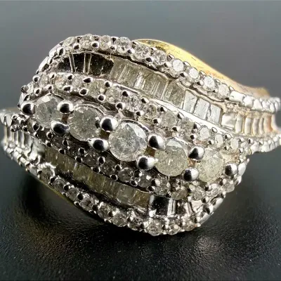 Diamond Gold Vermeil Sterling Silver Ring 