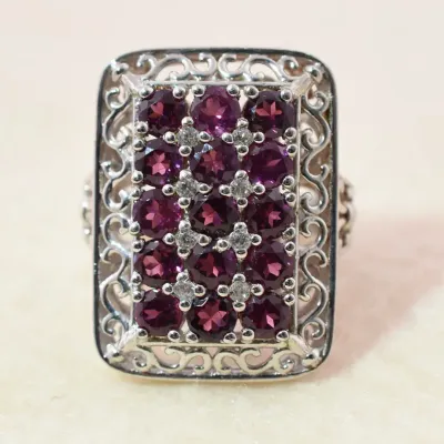 Rhodolite Garnet Sterling Silver Ring