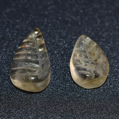 12.6ctw Natural Unheated Carved Leaf Citrine