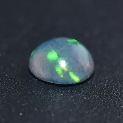 0.8ct Natural Round Black Opal Cabochon