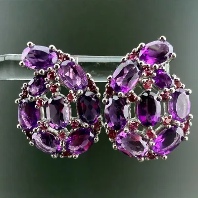 Amethyst Sterling Silver Earrings 