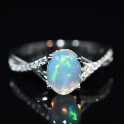 Ethiopian Fire Opal Sterling Silver Ring