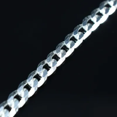 Italian Sterling Silver Curb Chain Necklace