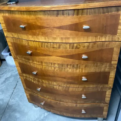 MCM 5-Drawer Bowfront Chest - Cherry & Primavera Diamond Veneer