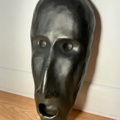 Handcrafted Expressive Clay Face Sculpture (11.5 x 5.5)