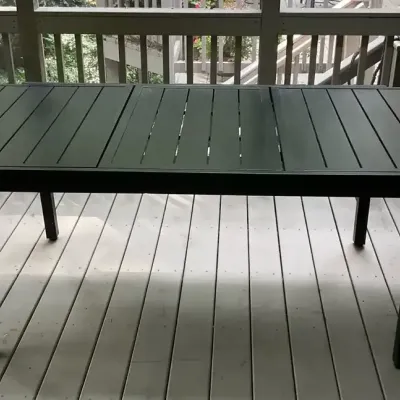 Black Rectangular Metal Expandable Patio Table (30” H X 84.25” L X 37.5” W)