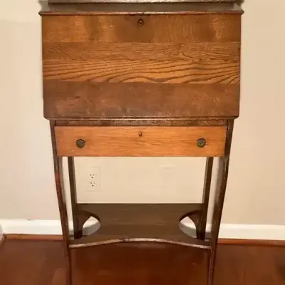 Antique Secretary Desk (38” H X 24” W X 7.5” D)