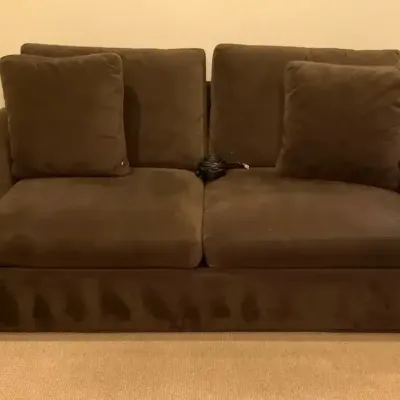 Dark Brown Down Filled Sleeper Sofa (28.5” H X 73.5” W X 37.5” D)