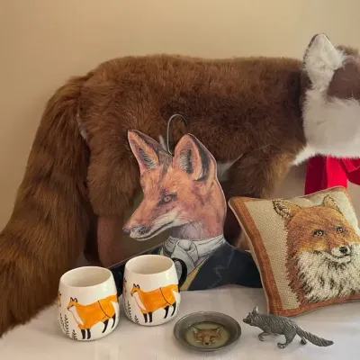 Hansa Standing Red Fox, Mugs, Pewter Fox