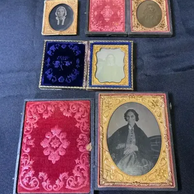 Antique Abrotype Or Daguerreotype Victorian Photographs 