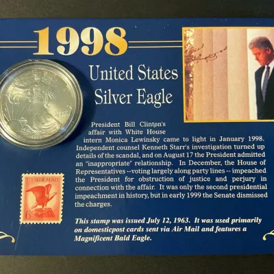 1998 American Silver Eagle & Stamp Combo