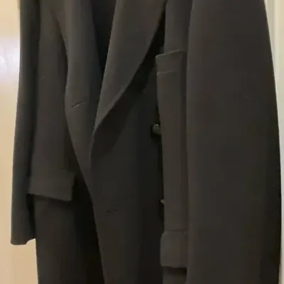 Garfinkels Black Wool Overcoat / Trench Coat
