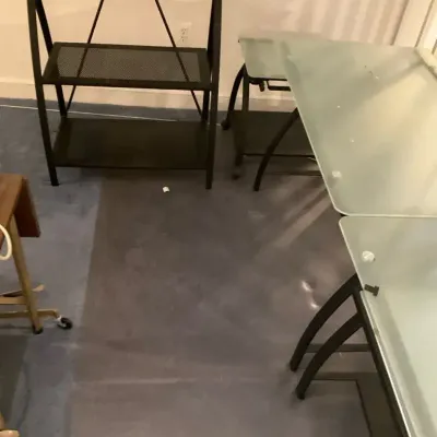 Frosted Glass And Black Metal Office Desks (4 Pieces)