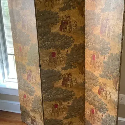 Trifold Screen Folding Divider Equestrian