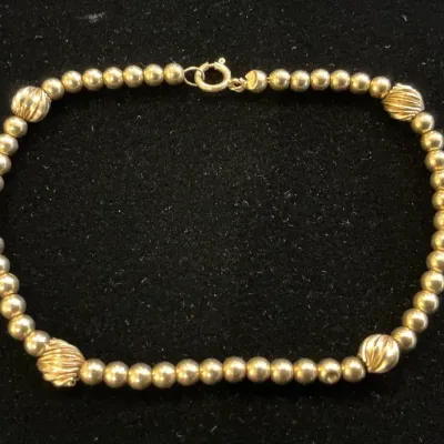 14k Gold Beaded Bracelet (2.02 Grams) (7 Inch)