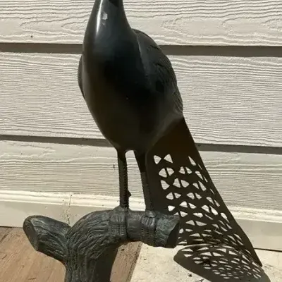 Bronze Metal Lawn Peacock (1 Of 2)