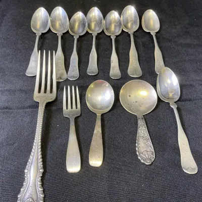 Monogrammed Sterling Silver Flatware Selection (262 Grams)