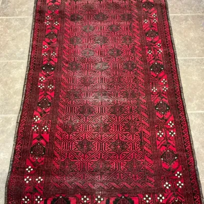 Hand Knotted Wool Baluch Tribal Rug (46 x 87)